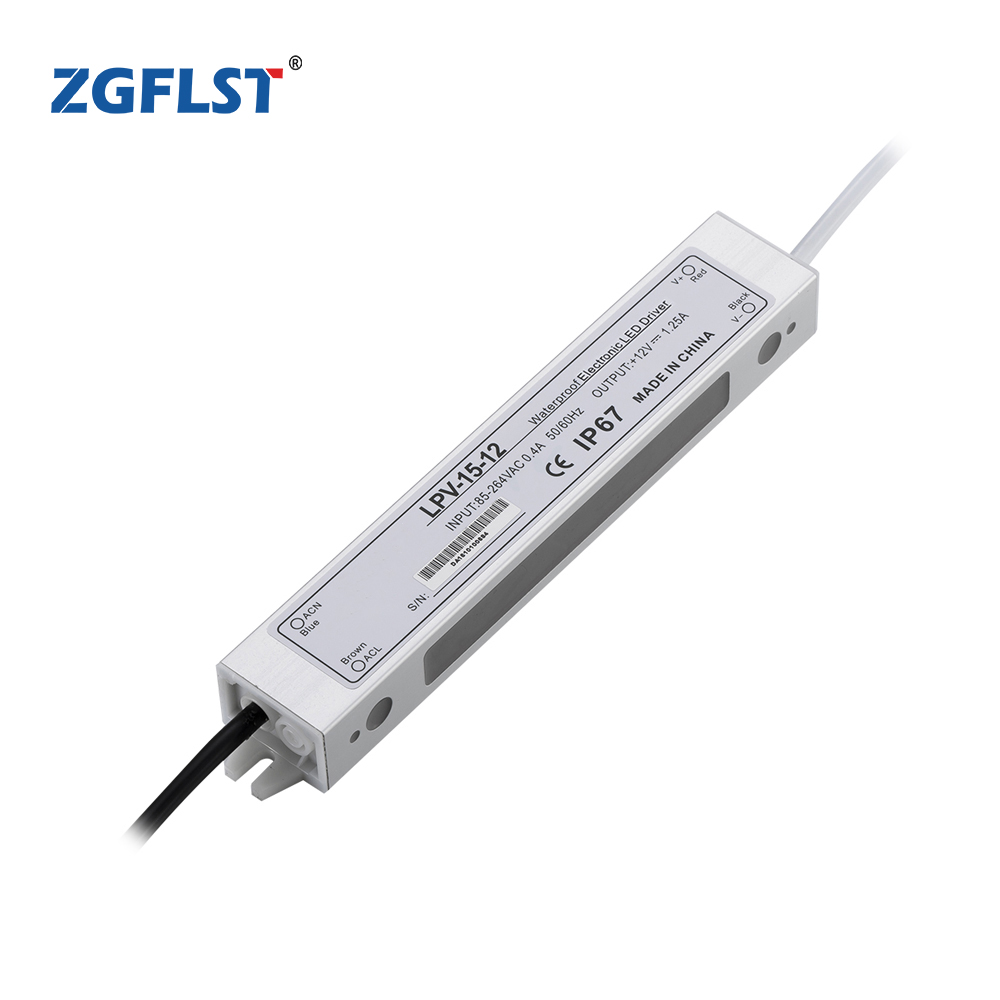 LPV-15 Waterproof IP67 LED driver AC 110v/220v to constant DC output 15W power supply