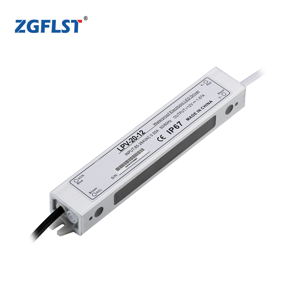 LPV-20 Waterproof IP67 LED driver AC 110v/220v to constant DC output 20W power supply