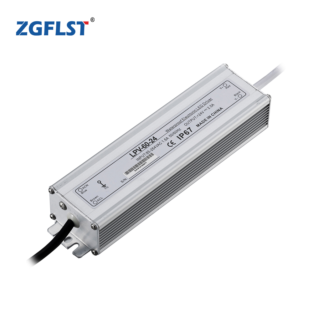 LPV-60 Waterproof IP67 LED driver AC 110v/220v to constant DC output 60W power supply